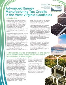 Advanced Energy Manufacturing Tax Credits in West Virginia Coalfields (2021)