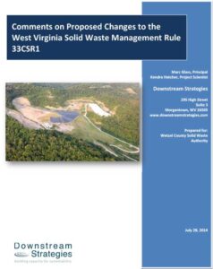 Comments on Proposed Changes to 33CSR1, Solid Waste Management Rule, Pertaining to the Management of Drilling Wastes in West Virginia Municipal Solid Waste Landfills (2014)