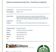 Alderson Community Energy Plan (2012)